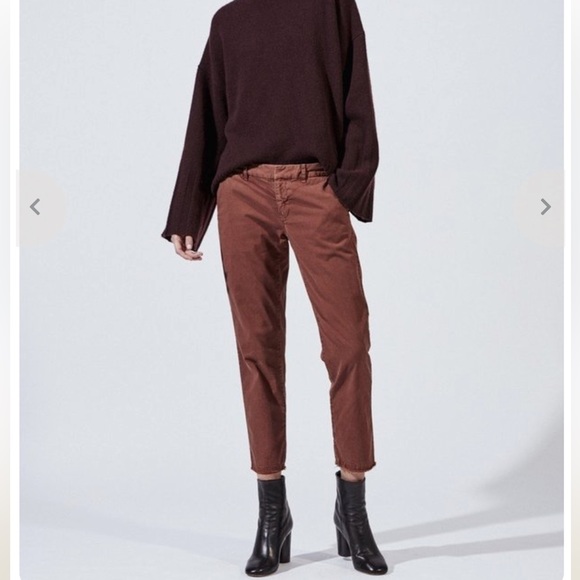 Nili Lotan Pants - NILI LOTAN EAST HAMPTON COTTON TWILL PANT - RUST SZ. 4